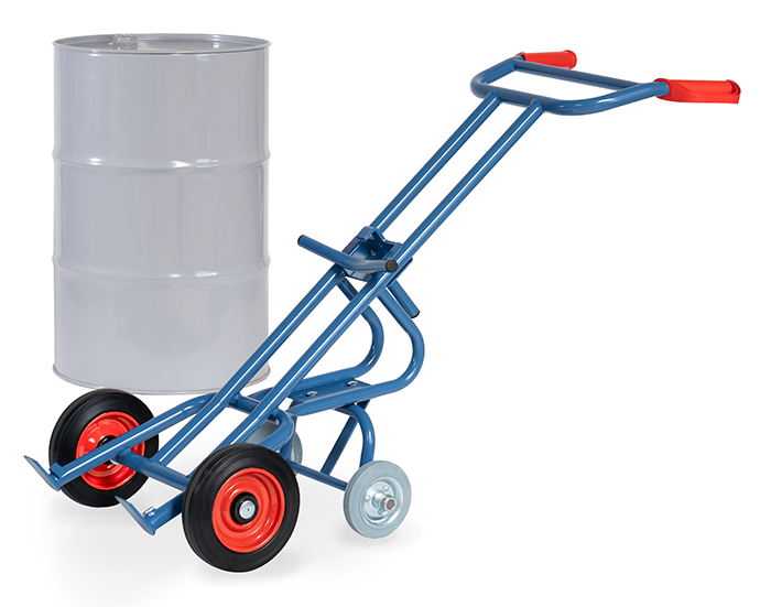2078_fetra_fasskarre-7d97fc Fasskarre - Vollgummi- oder Luft-Bereifung - Tragkraft 300 kg - mit 2 Stützrädern