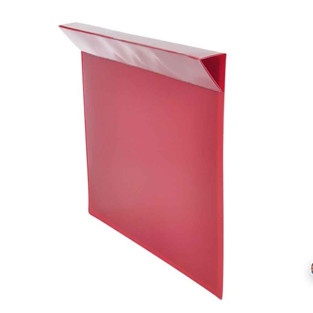 31-80-404-1-00-07-077-kennzeichnungstasche-aufsatzrahmen-rot-002051 Kennzeichnungstasche für Aufsatzrahmen - DIN A4 quer - 4 Farben