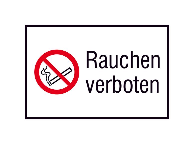 Verbots-Kombischild im Querformat - Rauchen verboten