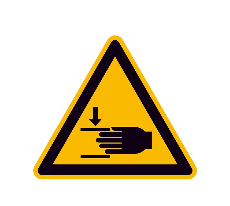 Warnschild - Warnung vor Handverletzungen