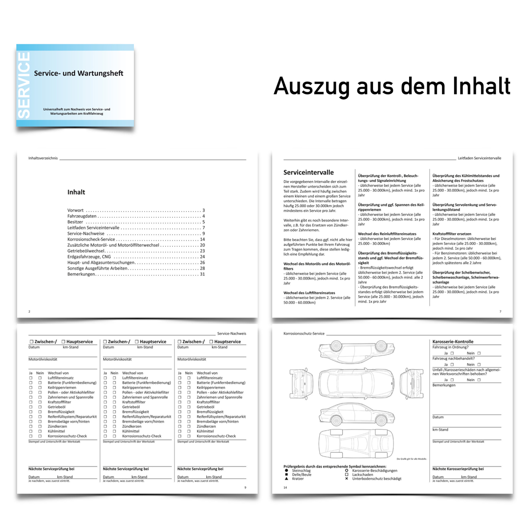 Service- und Wartungsheft - DIN A5 - quer