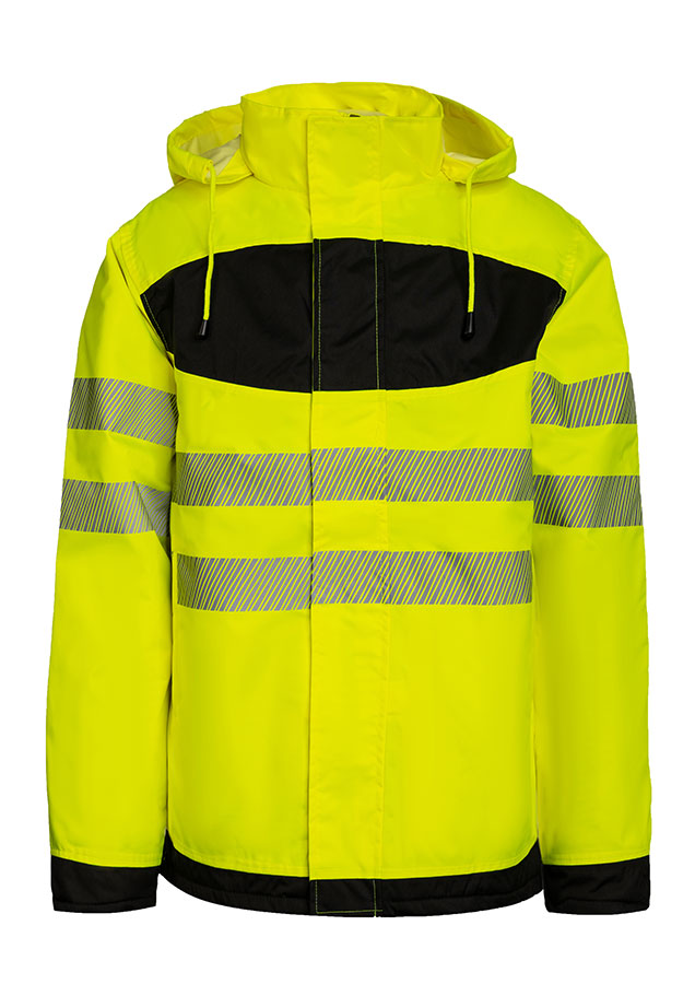 Korntex® - EOS - Hi-Vis Parka mit schwarzer Brustpartie - Signal-Gelb/Schwarz - 3XL