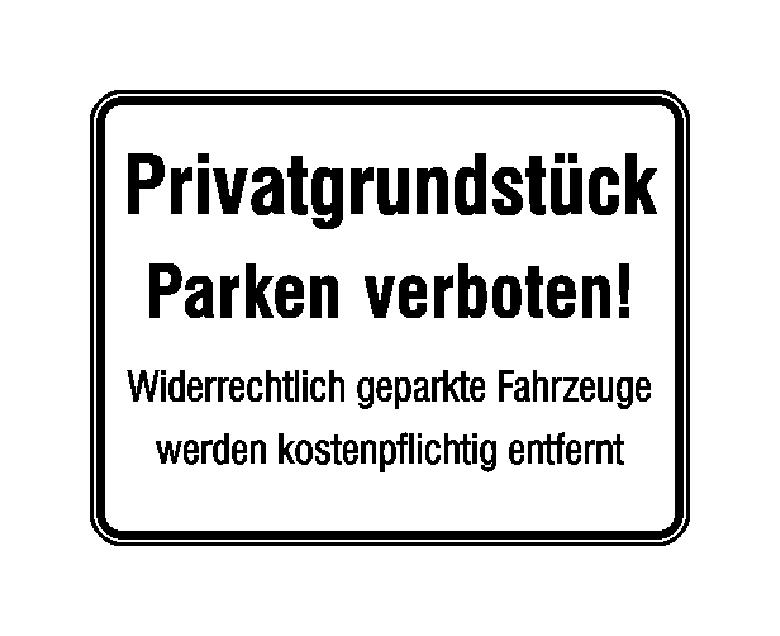 Hinweisschild zur Grundbesitzkennzeichnung - Privatgrundstück - Parken verboten! + Zusatztext
