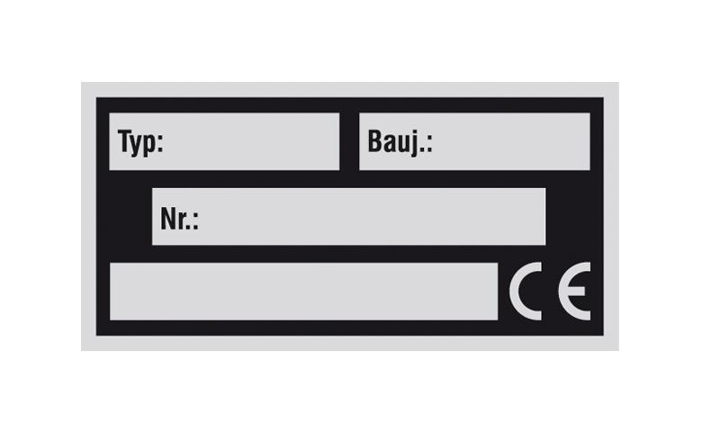 Typenschild - zur Selbstbeschriftung - 4 Zeilen