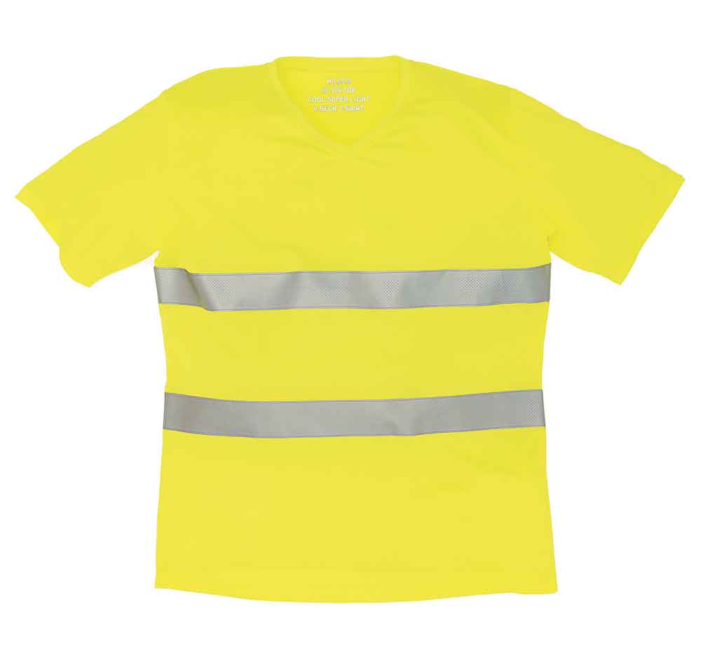 60-50-401-0-00-02-059-t-shirt-gelb-b2cc80 T-Shirt - Reflektierend - mit V-Ausschnitt - 2 Farben