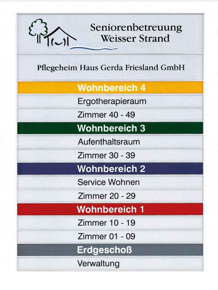 Etagen-Wegweiser Serie Silver - einfache Montage - in 2 Größen Etagen-Wegweiser Serie Silver - einfache Montage - in 2 Größen