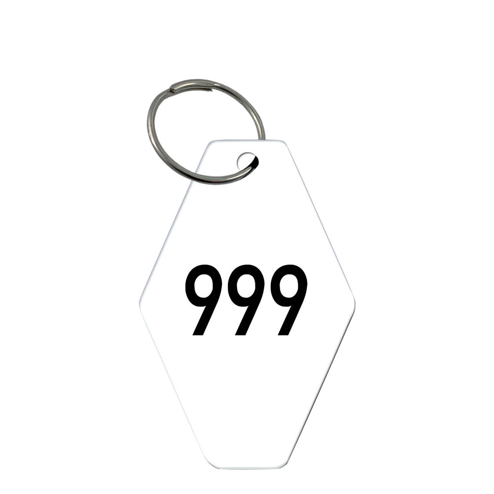 Schlüsselanhänger - Rautenform - Kunststoff - 1-3 stellig nummeriert - mit Schlüsselring