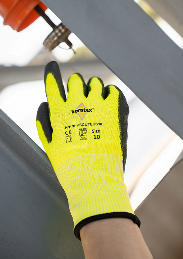 Korntex® Schnittschutzhandschuh „Adana“ - Farbe Gelb/Schwarz