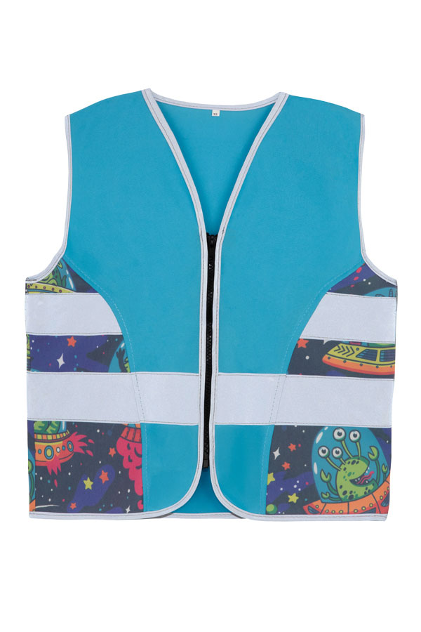 Korntex® Kinder Warnweste Action „Working Heroes“ - CO2 Neutral - Blau/Traktor - XS