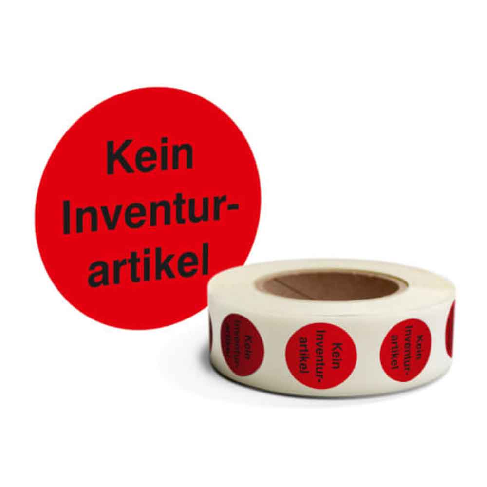 Inventur-Etiketten - Text: Kein Inventurartikel - in 4 Farben