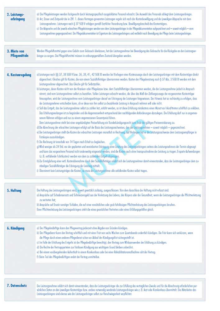 Formular "Pflegevertrag" - Zubehör für Dokumentationsmappen Formular "Pflegevertrag" - Zubehör für Dokumentationsmappen