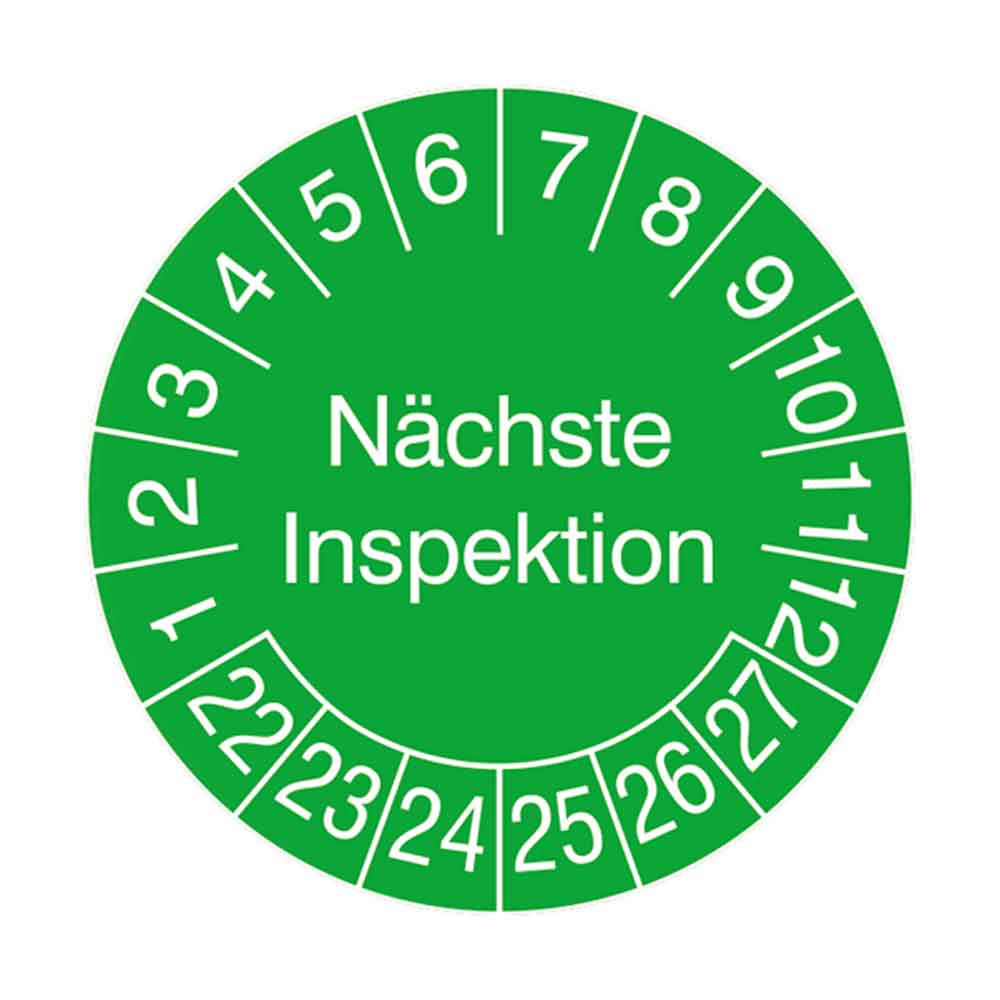 38-18-030-3-00-22-056-pruefplakette-naechste-inspektion-22-27_1-508267 Prüfplakette in Jahresfarbe auf Rolle - Nächste Inspektion