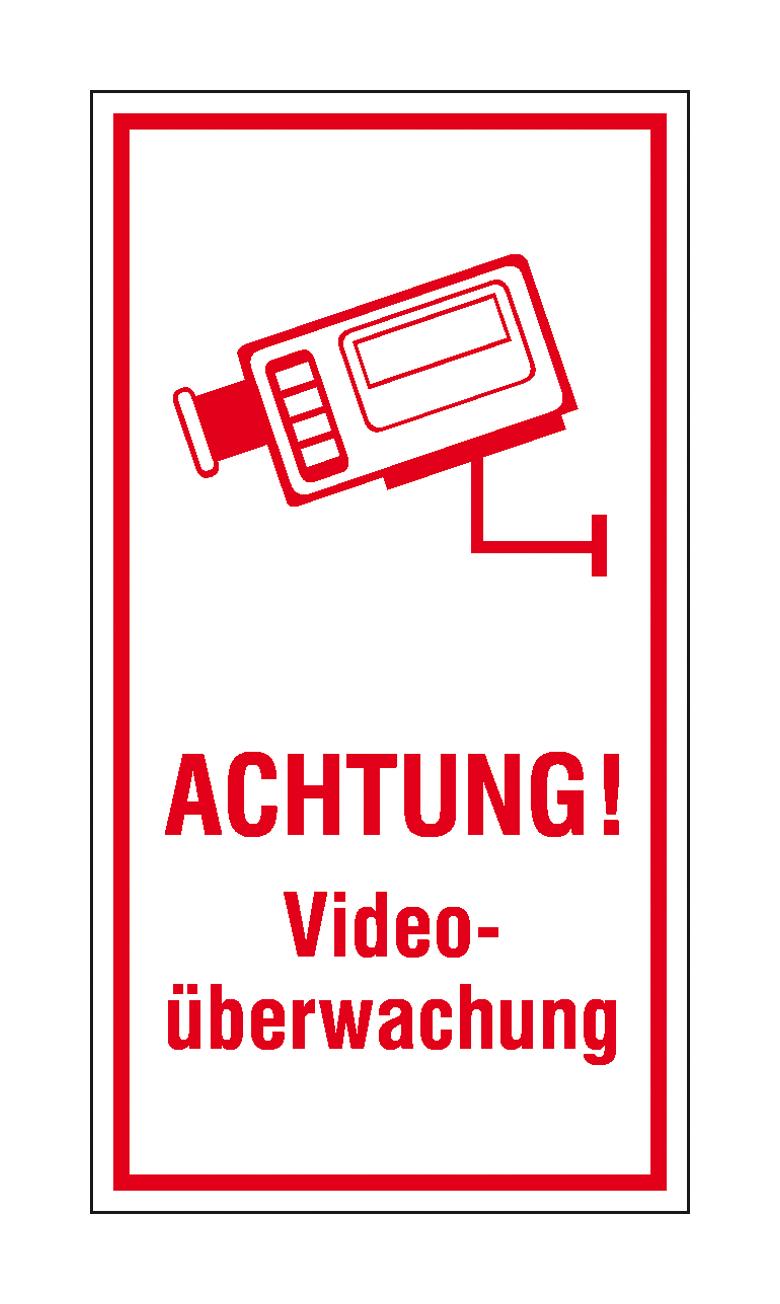 Video Infozeichen -  Betriebskennzeichnung - Achtung! Videoüberwachung