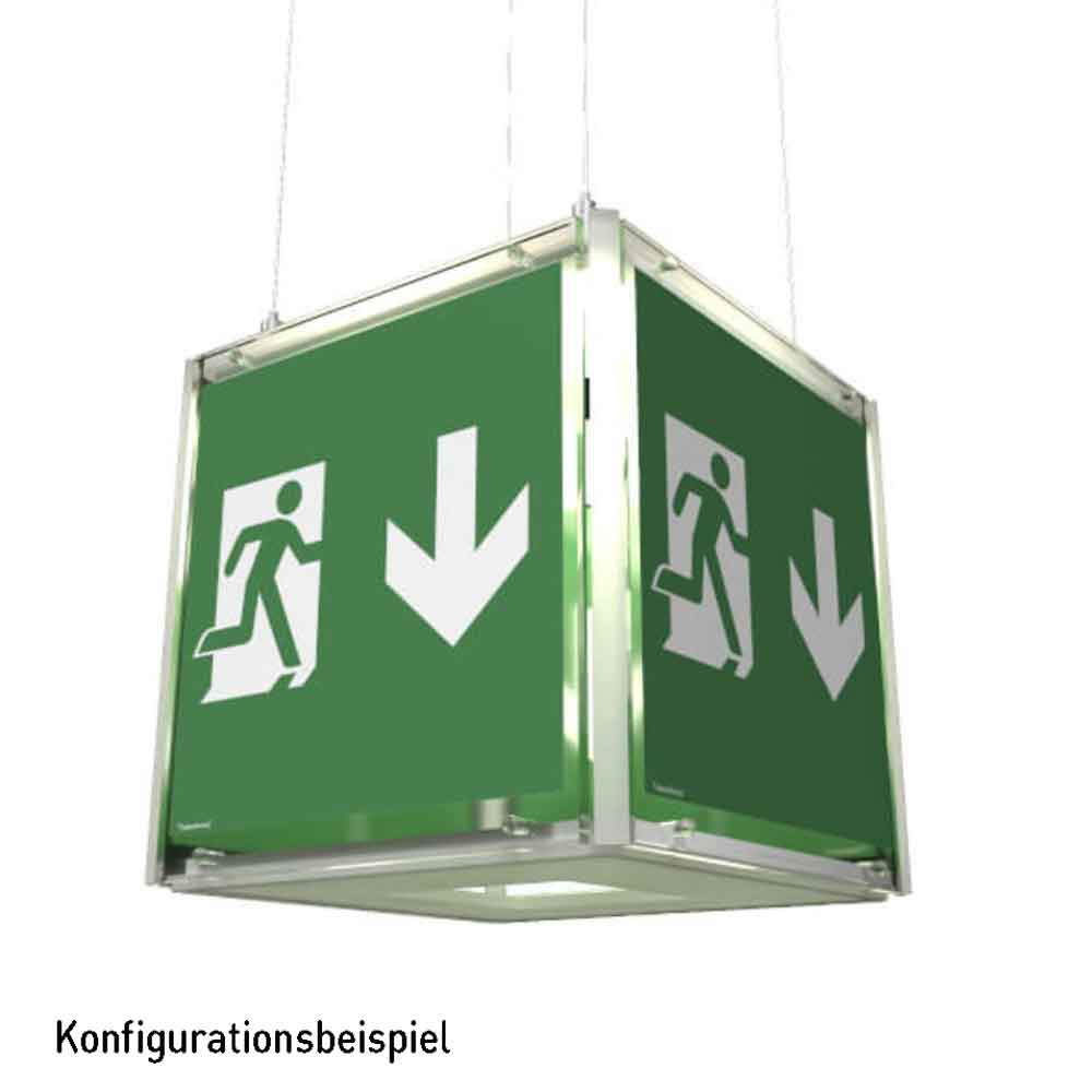 CUBE-LUX LED Rettungszeichenwürfel - Basisträger - Seilabhängung