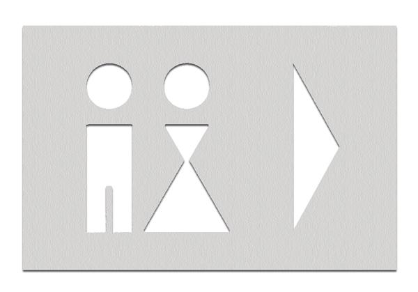 40-20-331-0-00-058-wegweiser-aus-edelstahl-symbol-dame-und-herr-pfeil-rechtsweisend-pk1202-y-01-030e0e Wegweiser aus Edelstahl - verschiedene Symbole - selbstklebend