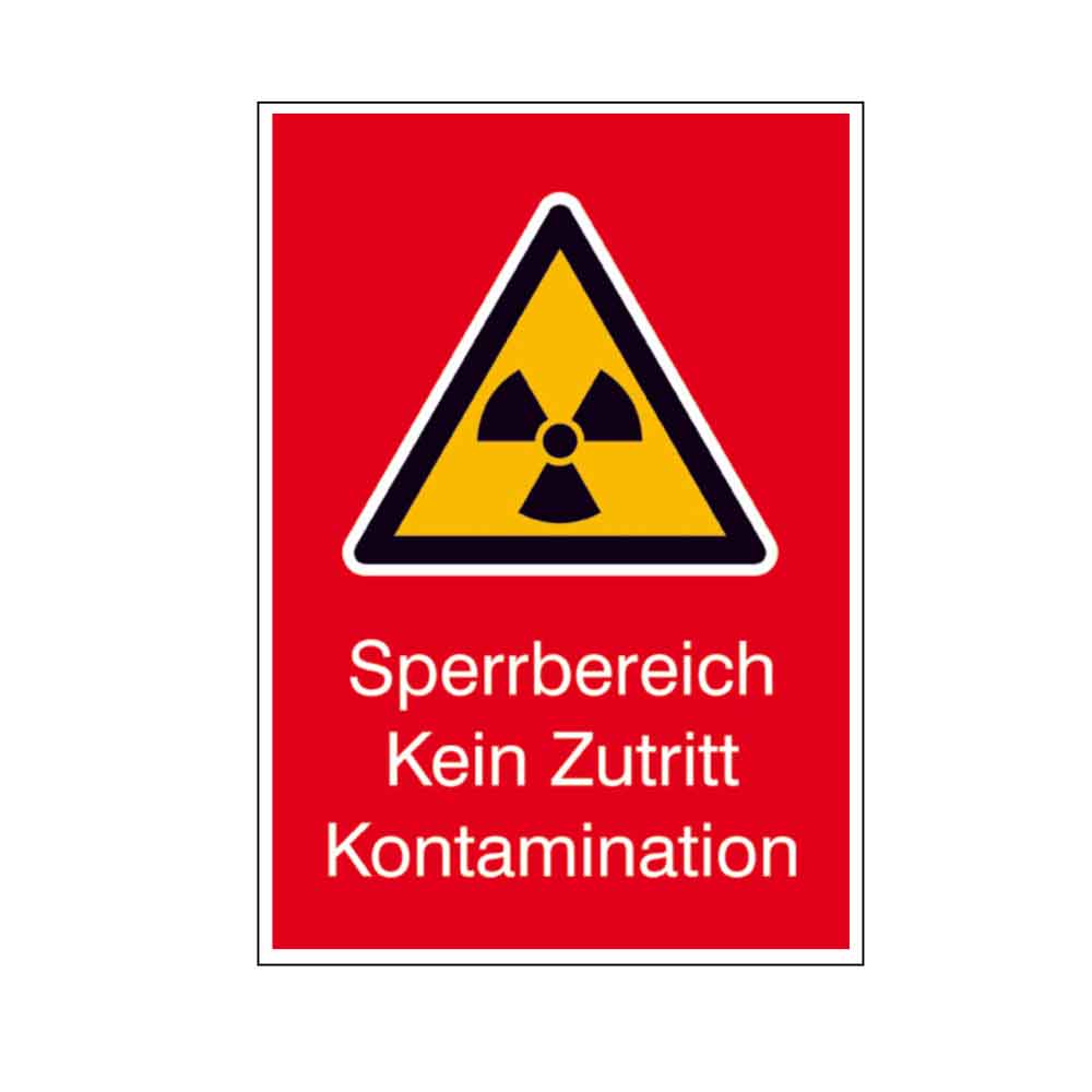 Warn-Kombischild - Strahlenschutz Sperrbereich - Kein Zutritt ... Warn-Kombischild - Strahlenschutz Sperrbereich - Kein Zutritt ...