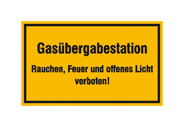 Hinweisschild - Betriebskennzeichnung - Gasübergabestation ...