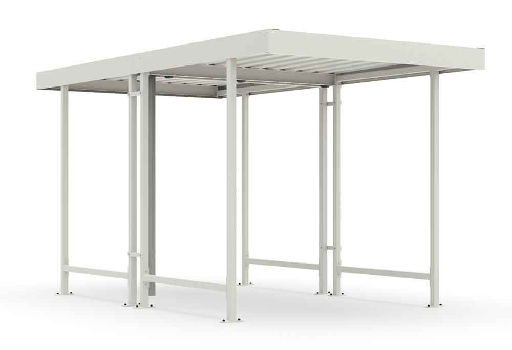 Materialüberdachung Leipzig L40 RAL 9002 Grauweiss - als Bausatz Materialüberdachung Leipzig L40 RAL 9002 Grauweiss - als Bausatz