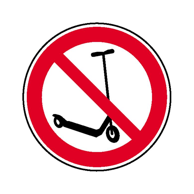 Verbotsschild - Kickboard fahren verboten