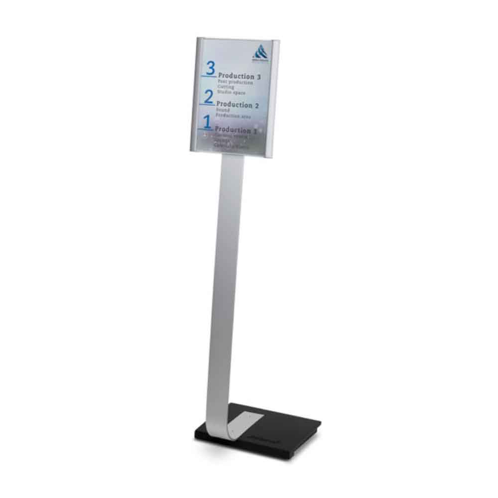 ATLANTIC Bodenaufsteller - mit Infotafel in Aluminium-Optik - 2 Größen ATLANTIC Bodenaufsteller - mit Infotafel in Aluminium-Optik - 2 Größen