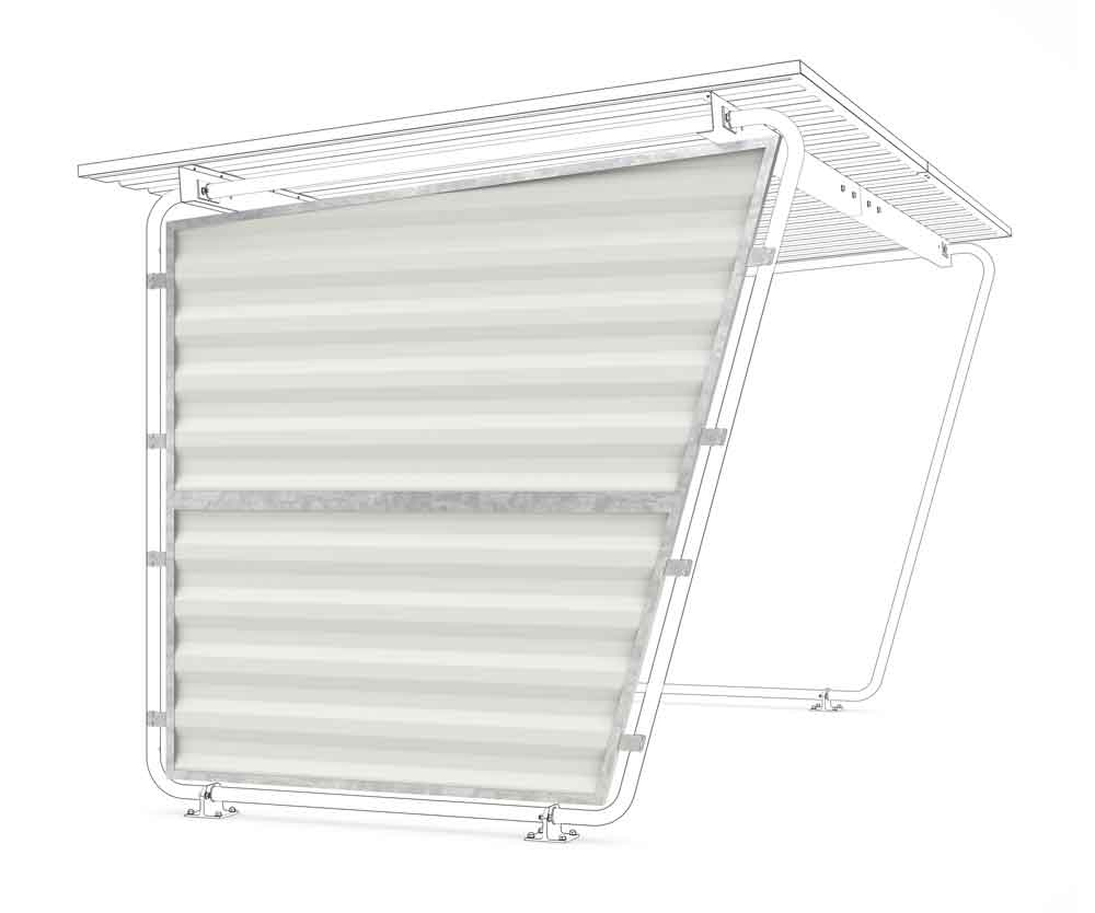 Materialüberdachung Siegen - Zubehör Seitenwand links S14 / S16 / S17 / S18 / S19 - Stahl - Grauweiss Materialüberdachung Siegen - Zubehör Seitenwand links S14 / S16 / S17 / S18 / S19 - Stahl - Grauweiss