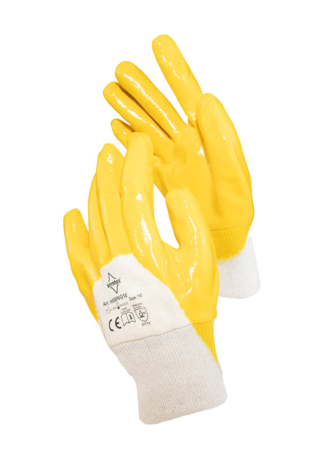 Korntex® Nitril beschichtete Baumwollhandschuhe "Istanbul" - Farbe Gelb