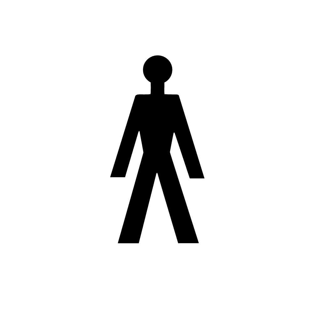 Piktogramm Toilette - Symbol Mann - selbstklebend - Folie - Schwarz oder Weiss - 2 verschiedene Höhen