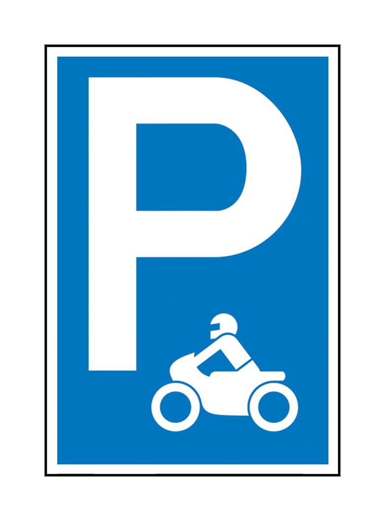 Parkplatzschild - Symbol: P - Motorrad
