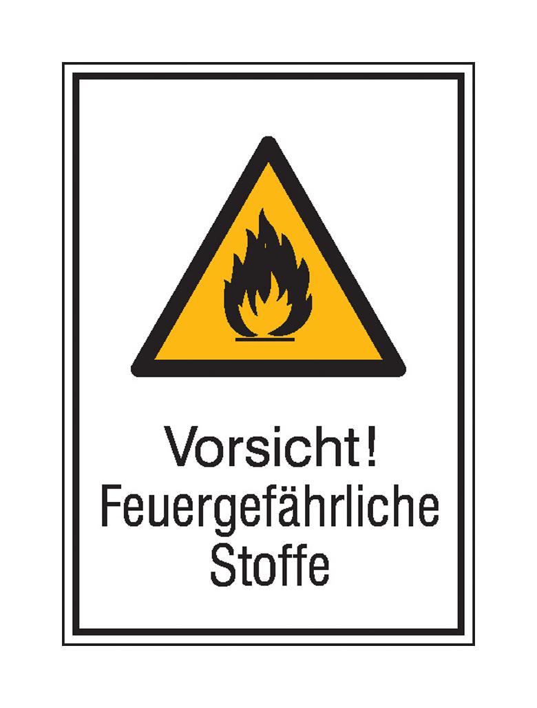 Warn-Kombischild - Vorsicht! Feuergefährliche Stoffe