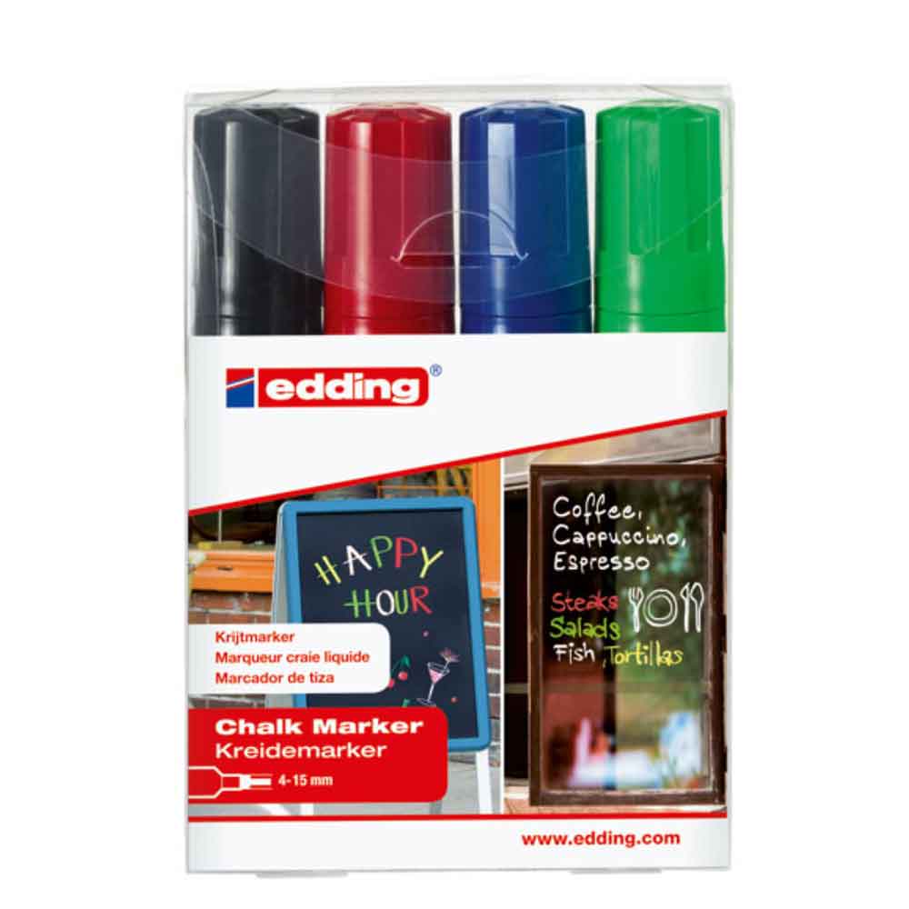 Edding 4090 Kreidemarker mit Keilspitze - 2 Artikel - 9 Farben Edding 4090 Kreidemarker mit Keilspitze - 2 Artikel - 9 Farben