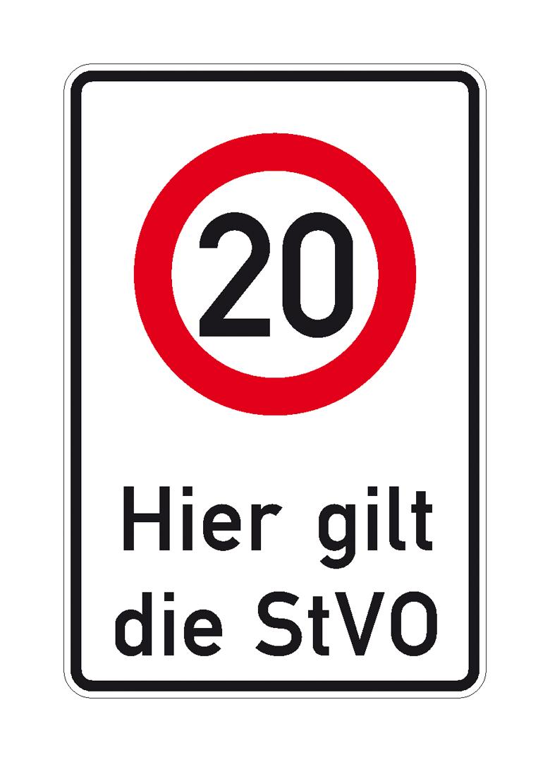 Verkehrsschild - Betriebskennzeichnung - Zeichen: Zulässige Höchstgeschwindigkeit ...km/h - individuelle Angabe