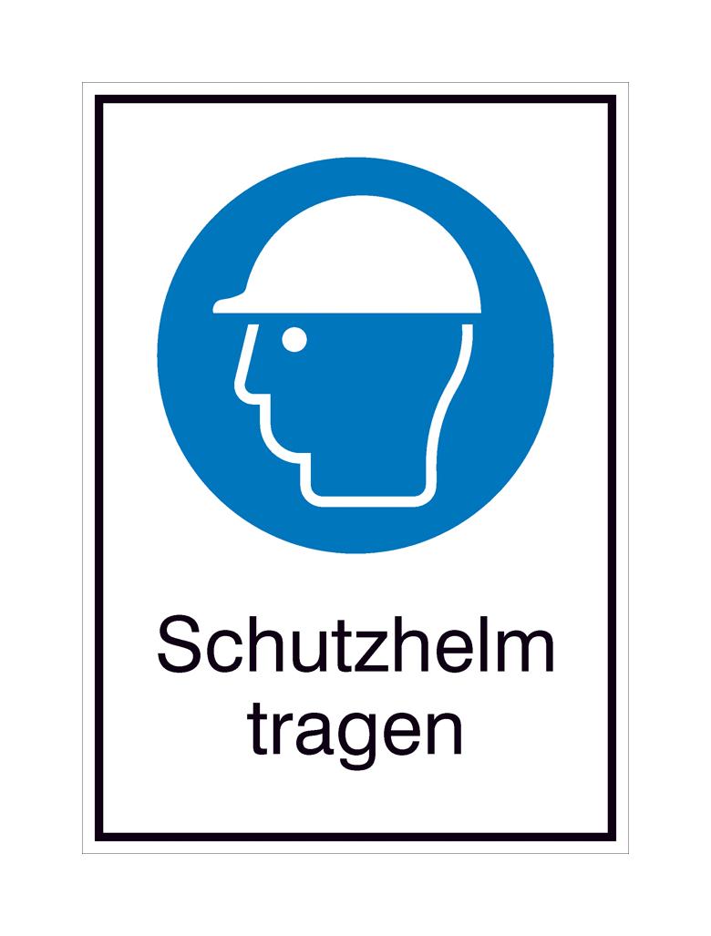 Gebots-Kombischild - Schutzhelm tragen