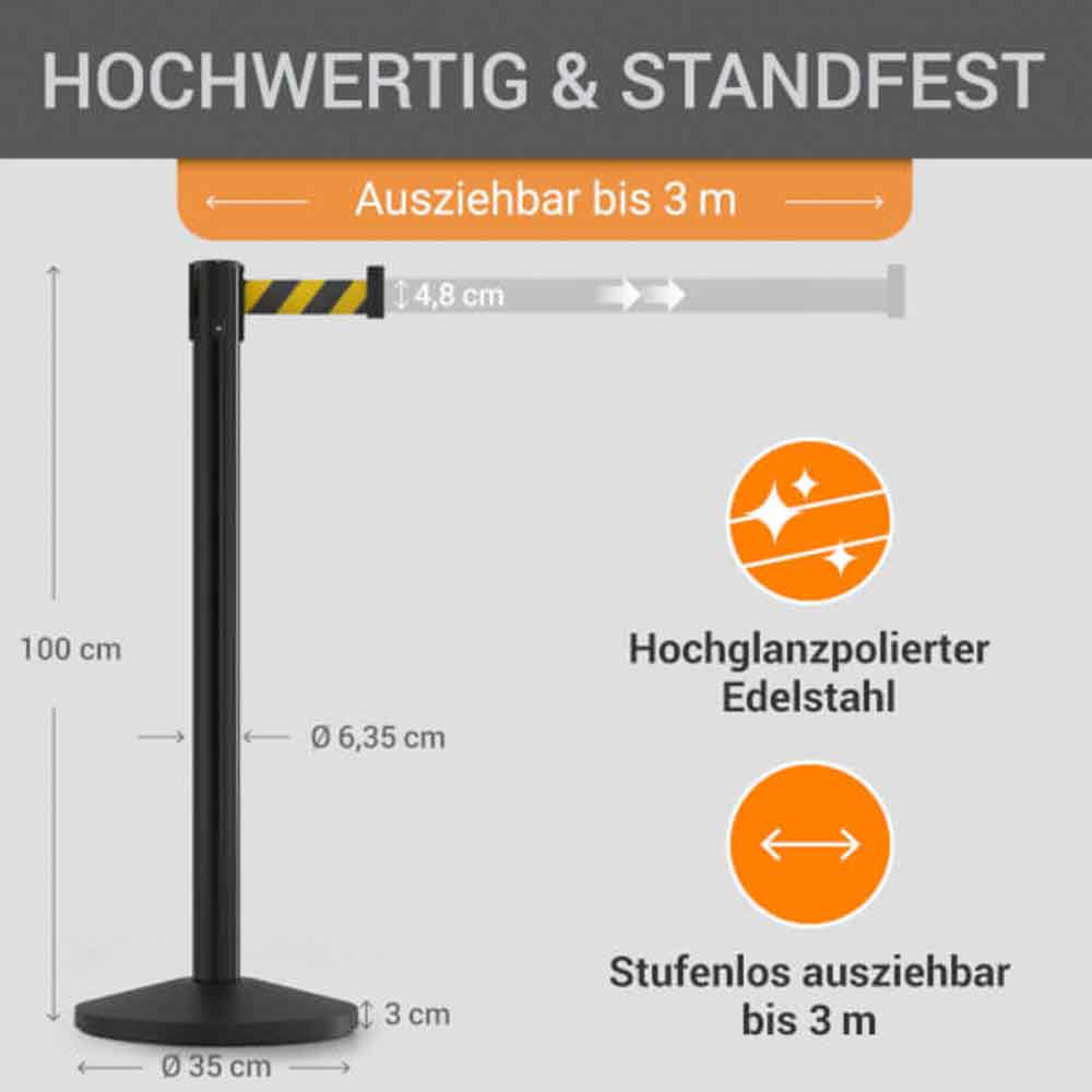 Gurtpfosten - aus hochwertigem Metall - in 7 Ausführungen
