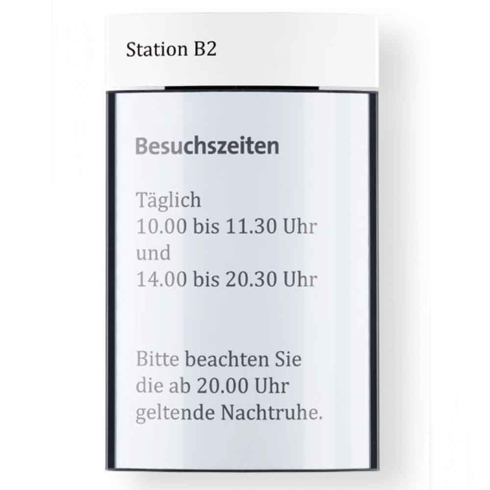 PacificX Infotafel und Wandschild - leicht gewölbt - mit weisser Kopfleiste zum Beschriften