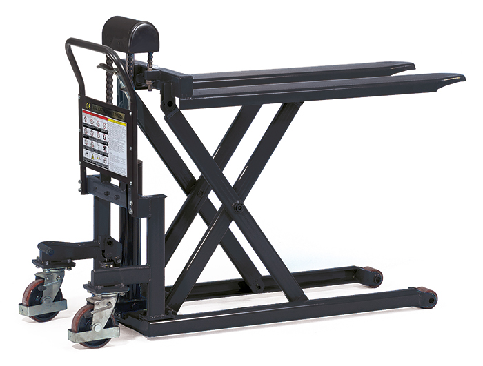 Scheren-Hubwagen - Lenkräder Polyurethan - Gabelrollen Nylon - Tragkraft 500 bzw. 1000 kg