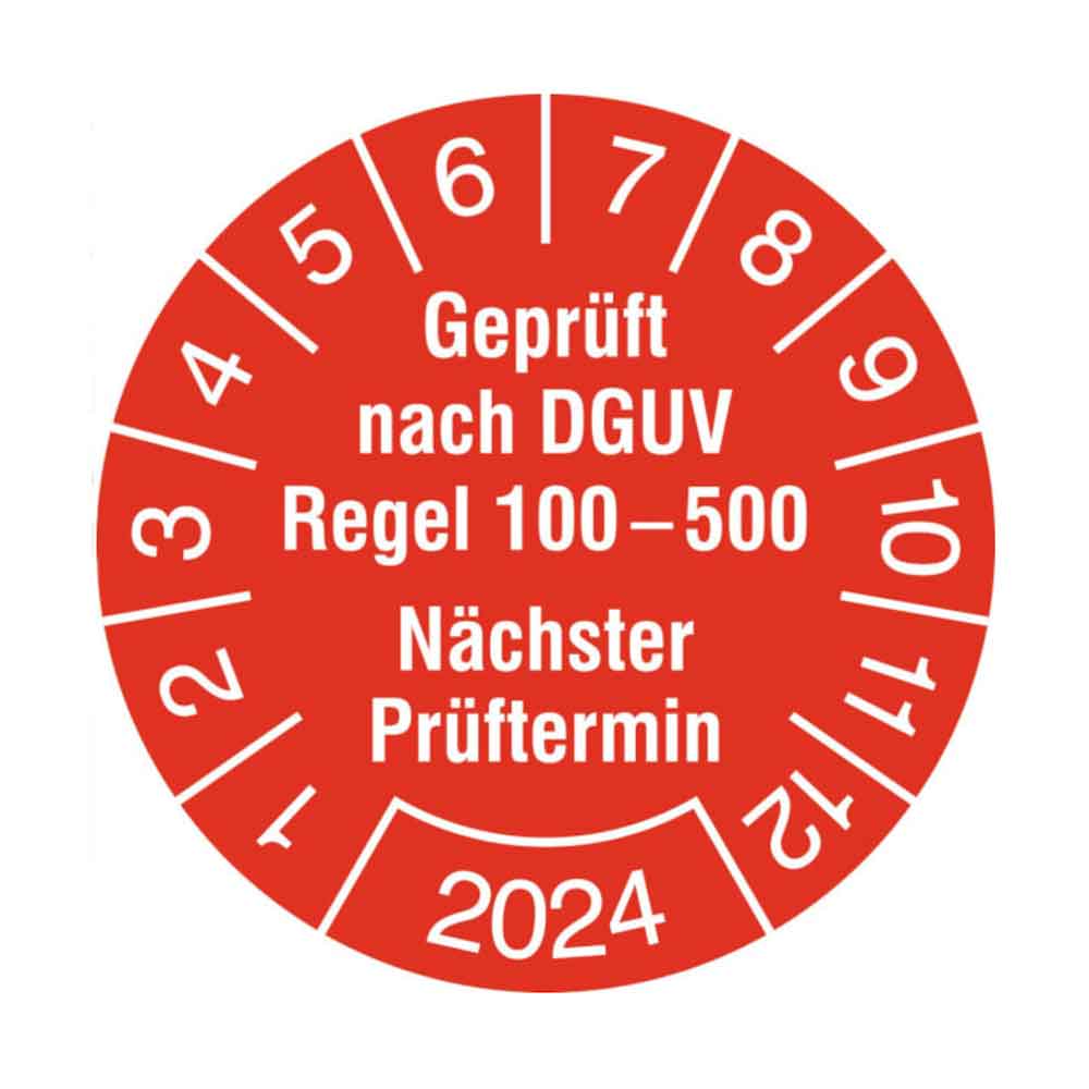 38-18-506-0-00-pruefplakette-auf-bogen-geprueft-nach-dguv-regel-100-500-naechster-prueftermin-2024-f0c726 Prüfplakette auf Bogen - Geprüft nach DGUV Regel 100-500 - Nächster Prüftermin