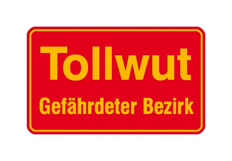 Hinweisschild für Wald- und Freizeitanlagen - Tollwut Gefährdeter Bezirk