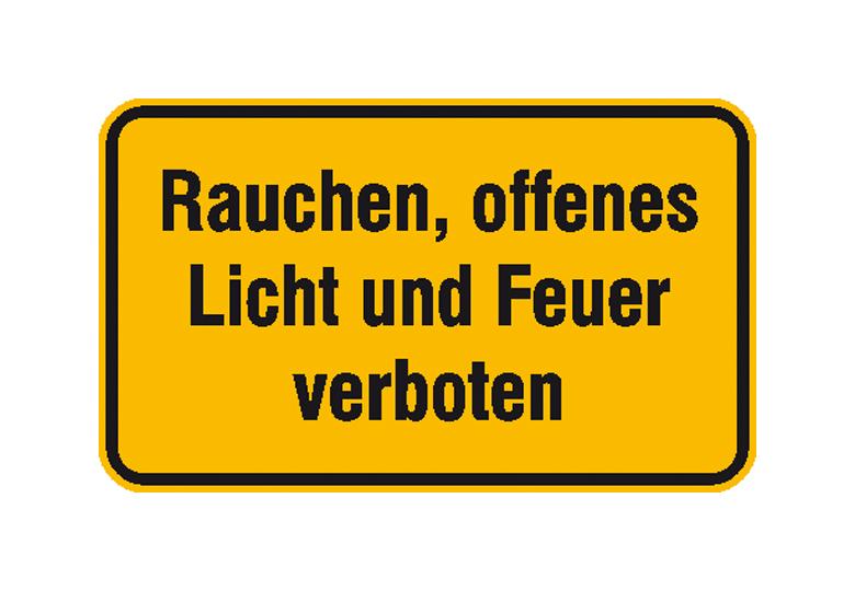 Hinweisschild - Betriebskennzeichnung - Rauchen, offenes Licht und Feuer verboten