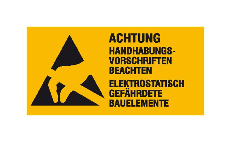 Warn-Kombischild - Elektrostatisch gefährdete Bauelemente - Form B