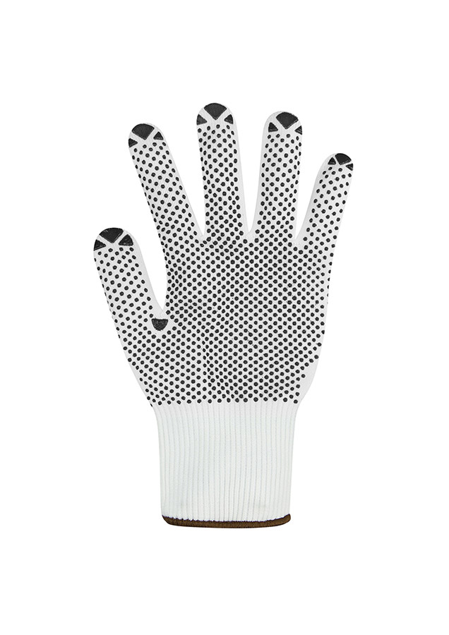 Korntex® Feinstrickhandschuh „Konya“ - Weiß mit Schwarzen Noppen