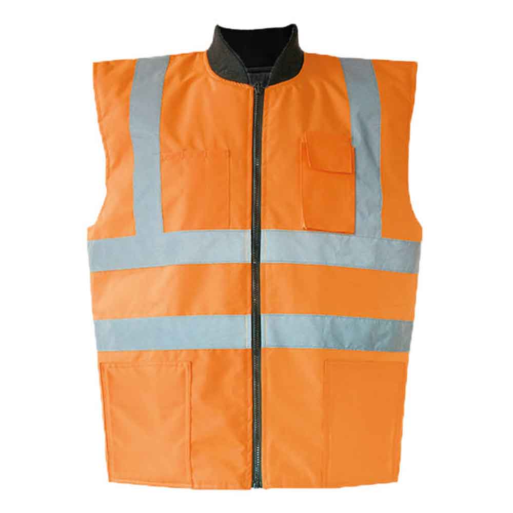 Hi-Vis Reversible Bodywarmer Ural - 6 Größen - Gelb oder Orange - ohne Werbeanbringung