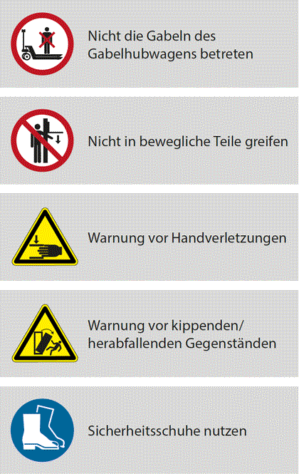 Gebrauchs- und Sicherheitshinweise für Gabelhubwagen