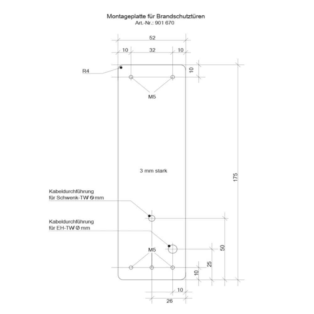 GfS-Montageplatte für EH- und Schwenk-Türwächter - zur Klebemontage - 2 Varianten