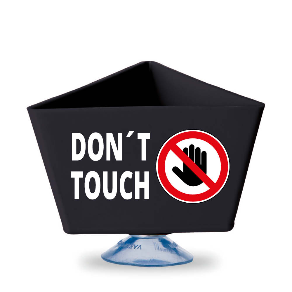 Leitzahlenträger - Text und Motiv: "DON'T TOUCH" - mit Saugnapf - 11 Farben Leitzahlenträger - Text und Motiv: "DON'T TOUCH" - mit Saugnapf - 11 Farben