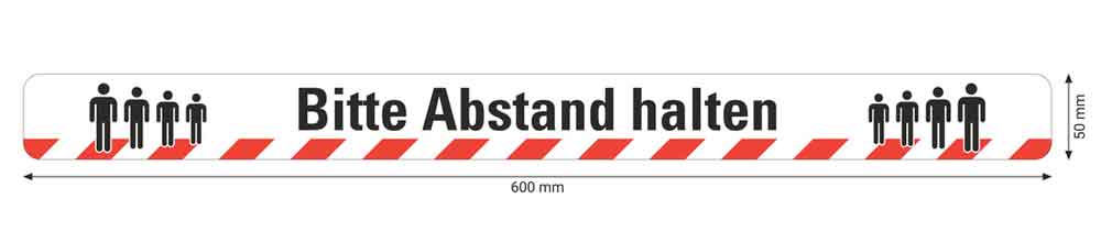 Bodenmarkierungsband - Bitte Abstand halten - belastbar - L 60 cm