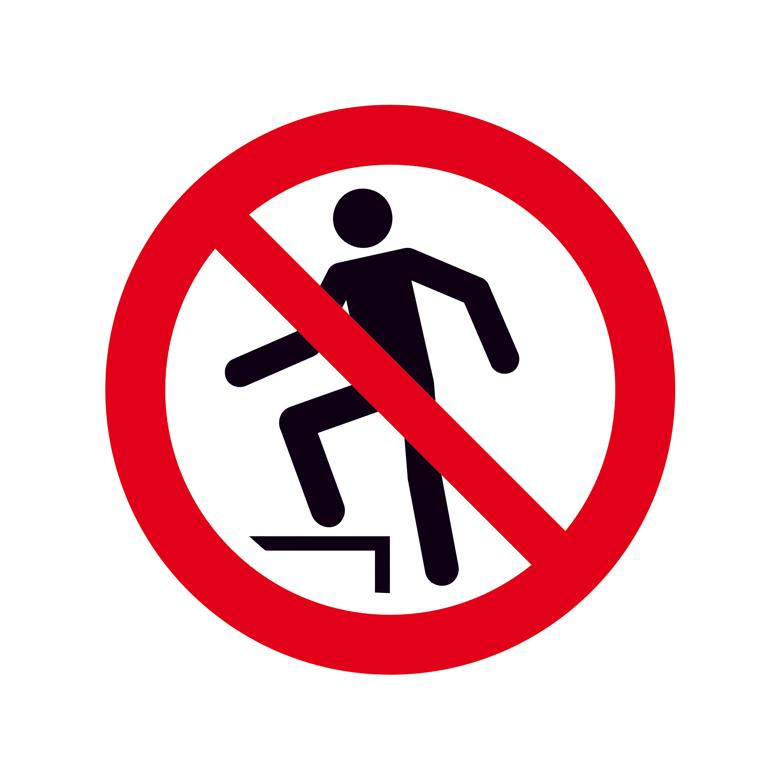 Verbotsschild - Auf die Fläche steigen verboten