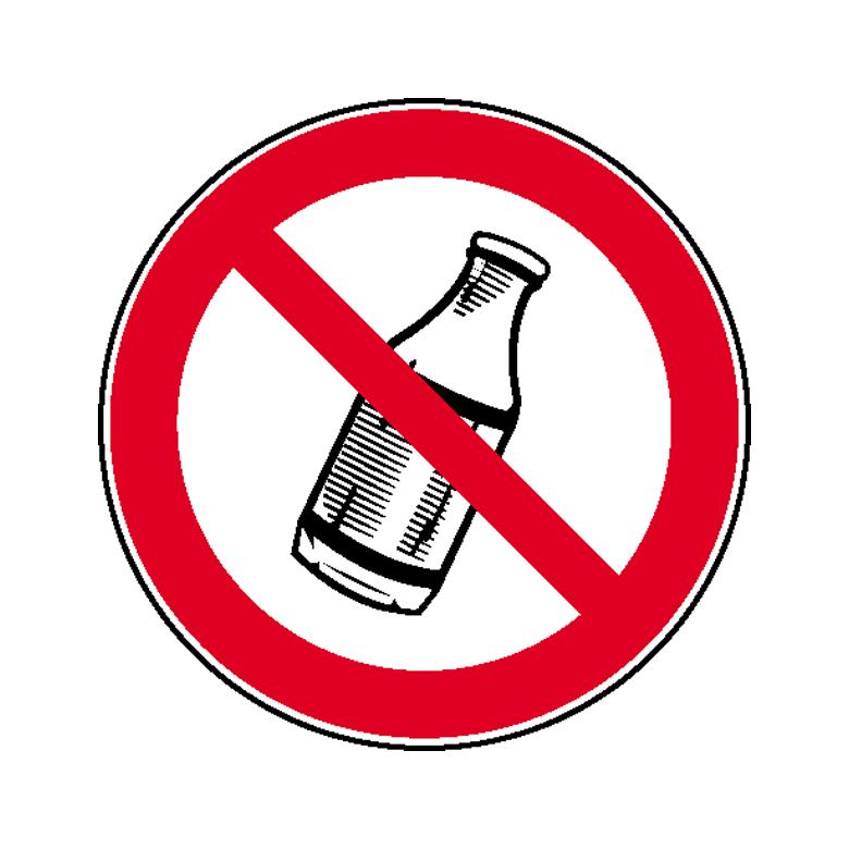 Verbotsschild - Flaschen hinauswerfen verboten