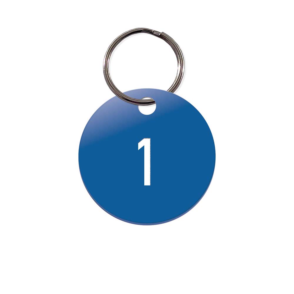 Zahlenmarken - Kunststoff - 1-3 stellig nummeriert - mit Schlüsselring