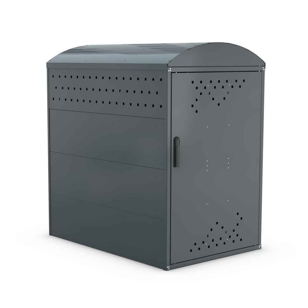 Kinderwagenbox B - Stahlblechkonstruktion mit Giebeldach Kinderwagenbox B - Stahlblechkonstruktion mit Giebeldach