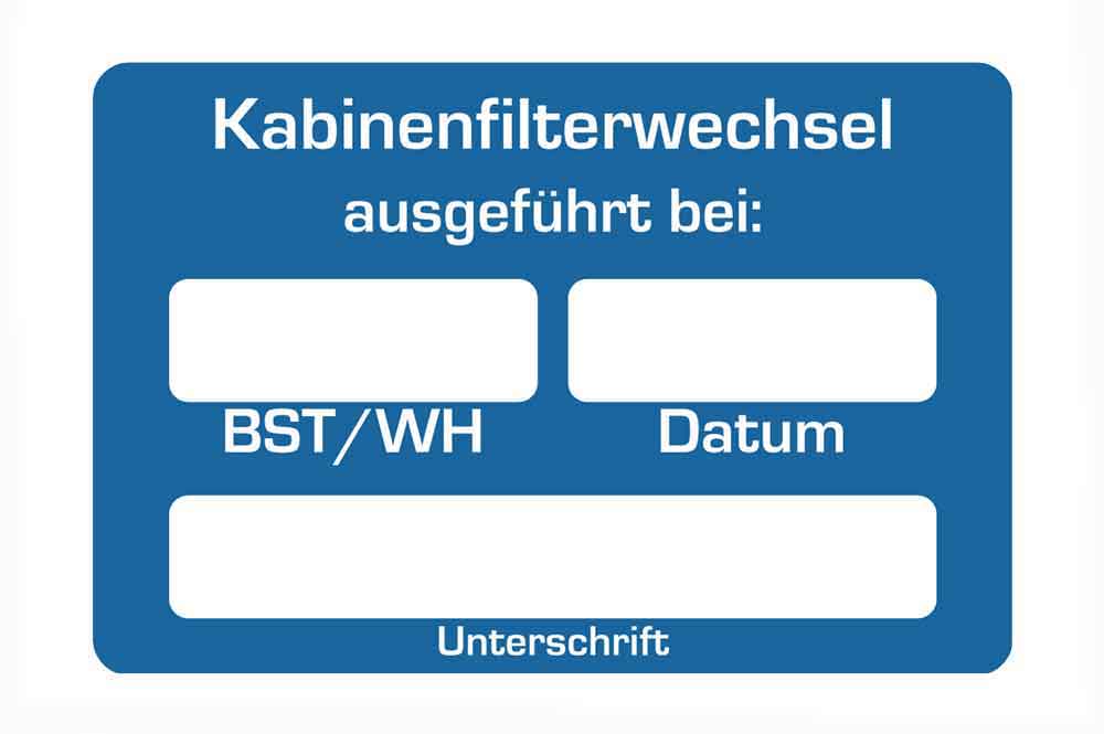 21-50-143-0-03-01-002-kundendienst-aufkleber-kabinenfilterwechsel-6f7c78 Kundendienst-Aufkleber - für Landmaschinensparte - mit unterschiedlichen Hinweistexten